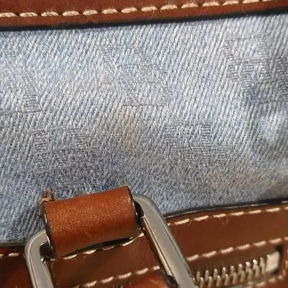 Dooney & Bourke Blue and Brown Satchel - Picture 12 of 13